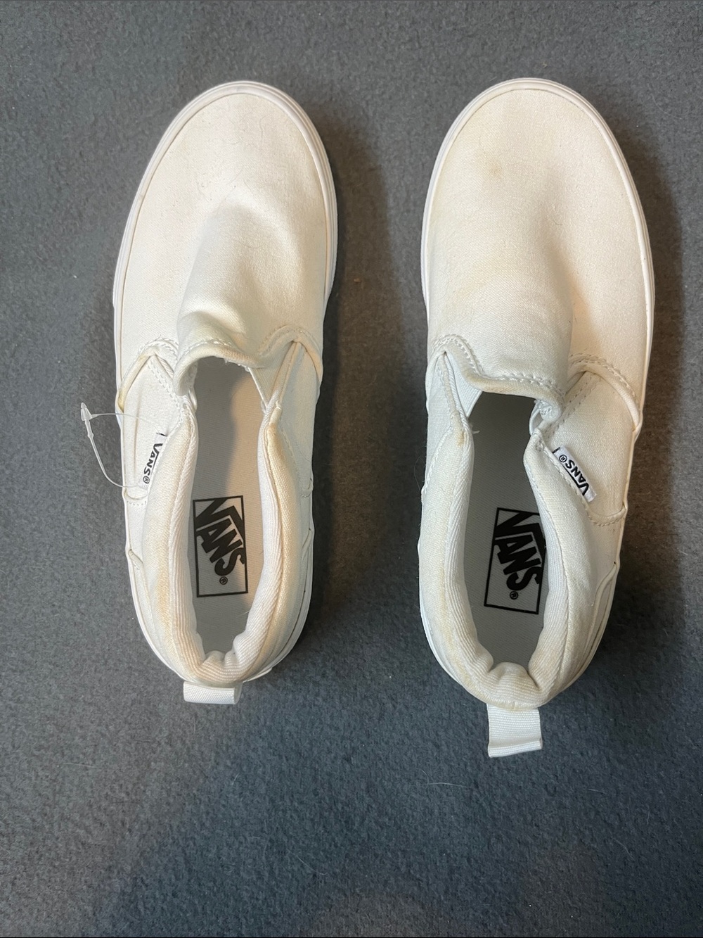 Vans White Slip-On Canvas Sneakers